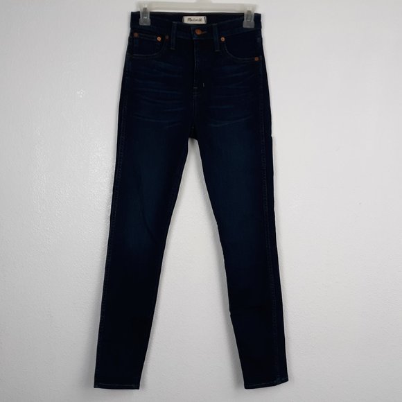 Madewell Women's Jeans Size 25 High Riser Skinny Skinny Dark Wash Blue Denim - Picture 1 of 16